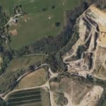 Aerial view of knighton quarry from google maps