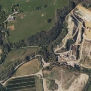 Aerial view of knighton quarry from google maps