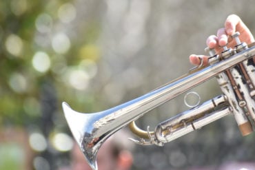 man playing a trumpet