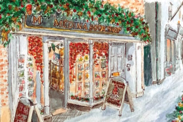 illustration of the front of Medina Bookshop