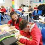 pupils at Brading Primary school