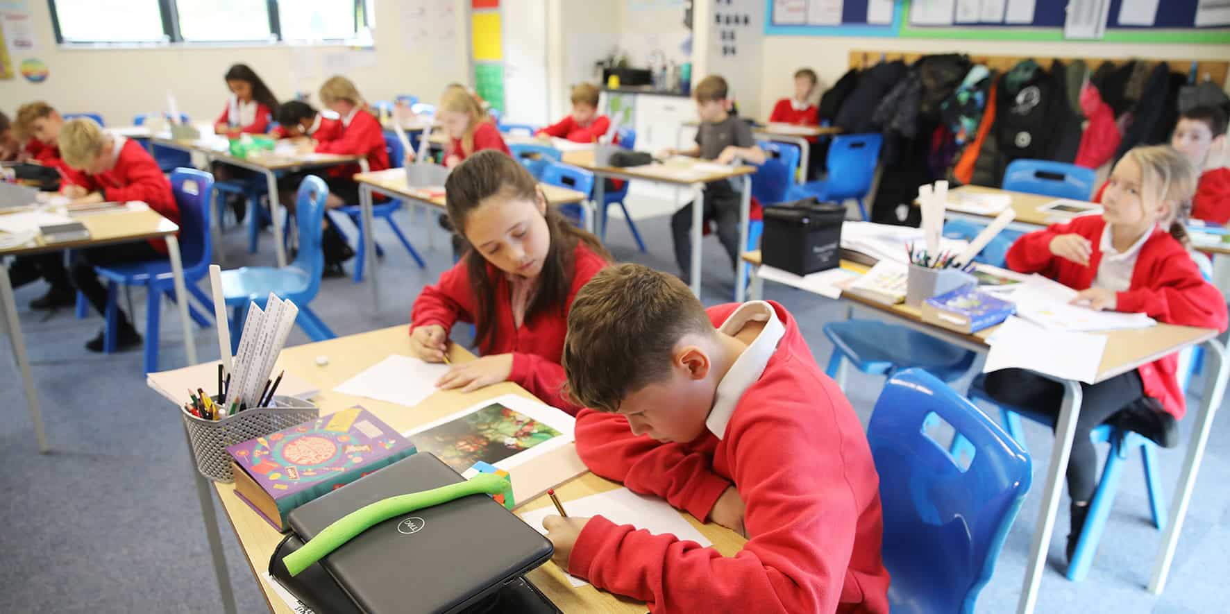 pupils at Brading Primary school