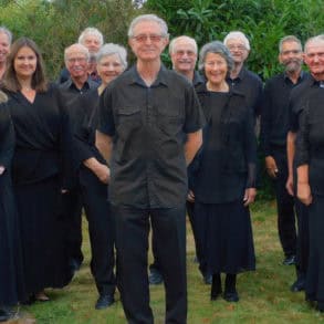 tritone singers - all dressed in black ready to perform