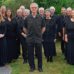 tritone singers - all dressed in black ready to perform