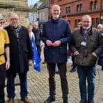 Ashley Whitakker with union reps and campaigners at school protest 25 Jan 2025