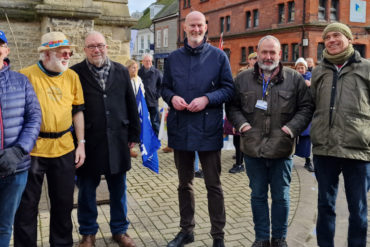 Ashley Whitakker with union reps and campaigners at school protest 25 Jan 2025