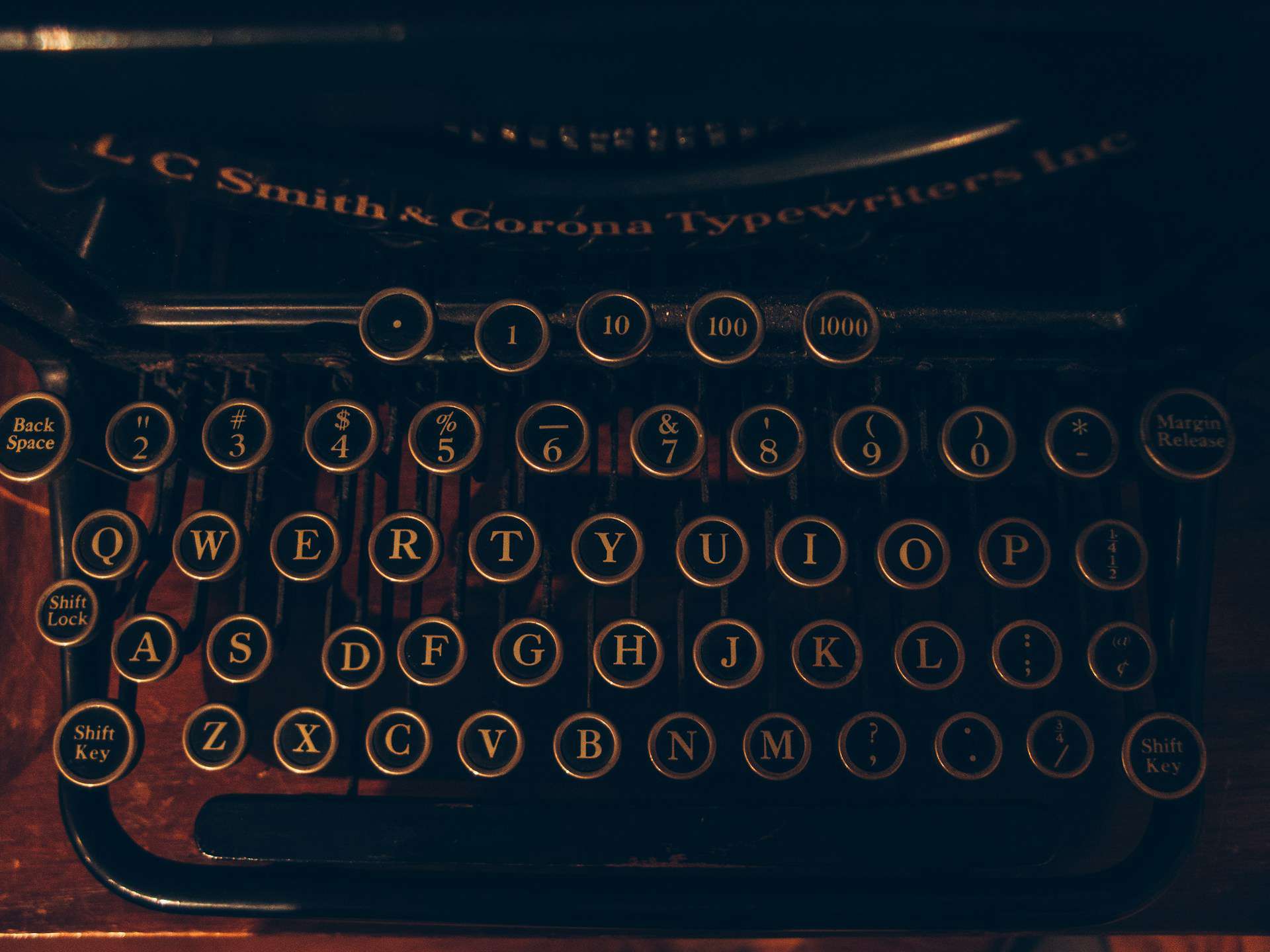 Dark corona typewriter