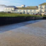 Freshwater flooding across the road