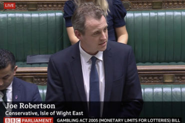 Joe Robertson talking from the despatch box in the Commons