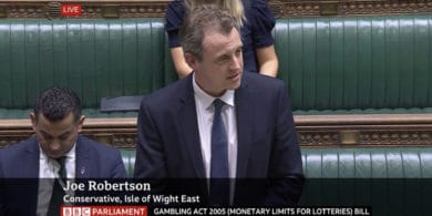 Joe Robertson talking from the despatch box in the Commons