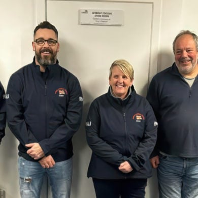 Newly qualified shore crew at Cowes RNLI Station Kris, Simon, Cherie, Andrew