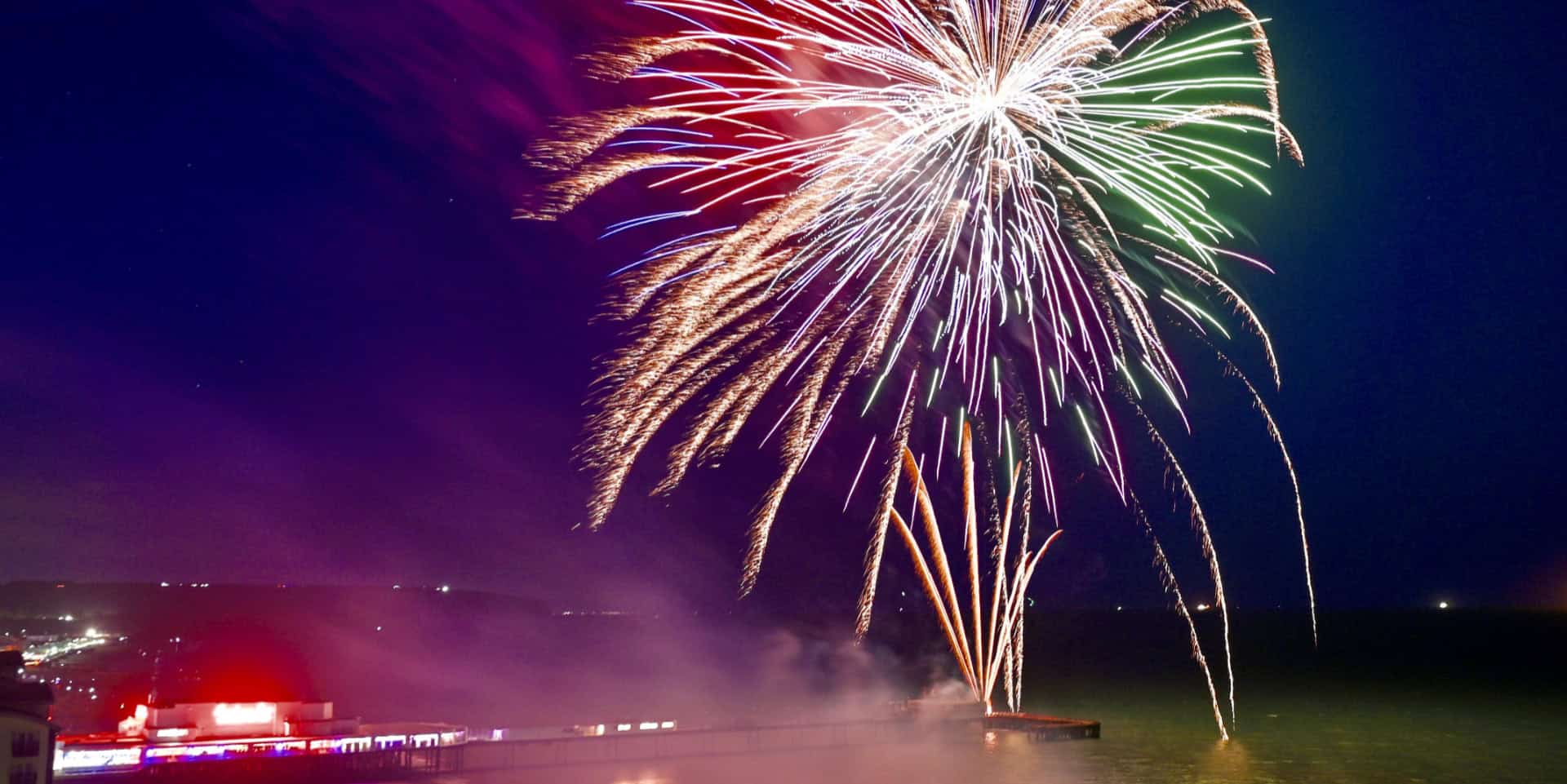 Sandown Carnival’s fireworks spectacular is launched from the end of Sandown Pier © Shane Thornton