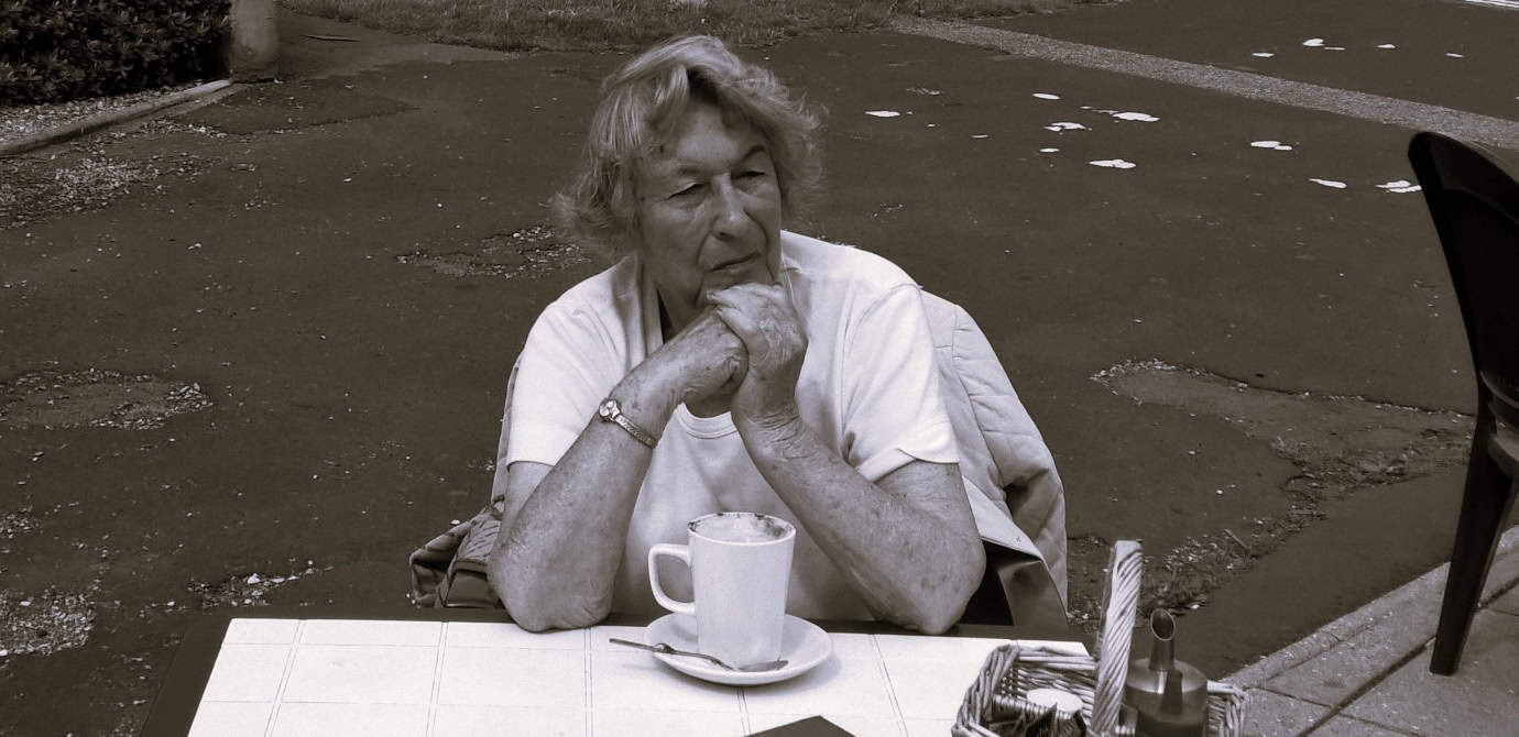 Valerie in East Cowes - during her final visit to the Island