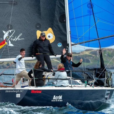 Autism on the Water members sailing a yacht off the Island