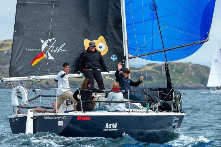 Autism on the Water members sailing a yacht off the Island