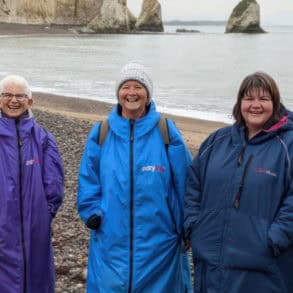 isle of wight bluetits swimmers at Freshwater bay