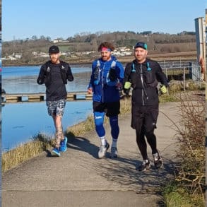 montage of Jack Faulds in running gear