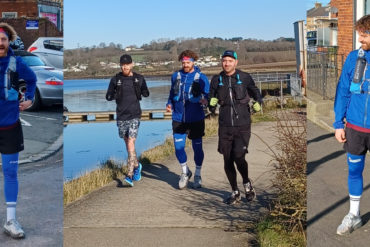 montage of Jack Faulds in running gear