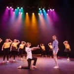 Arreton primary pupils performing on stage