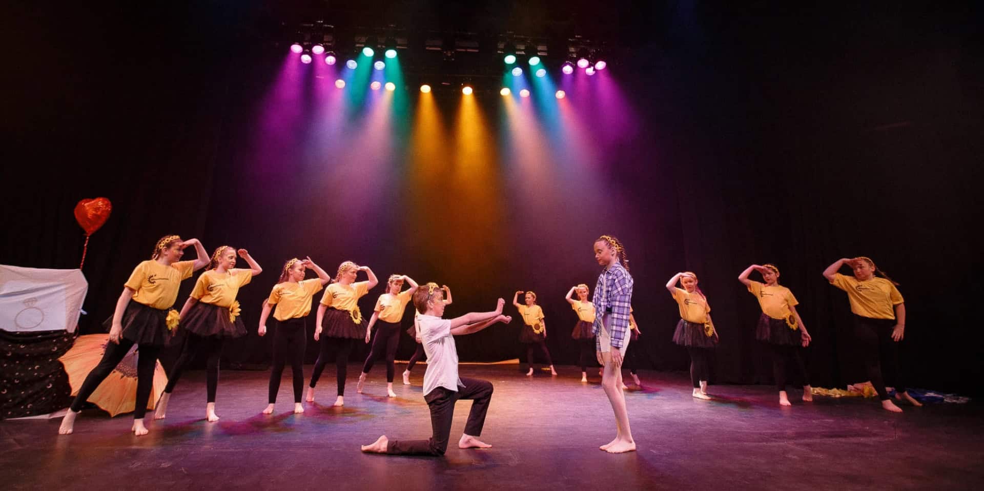 Arreton primary pupils performing on stage