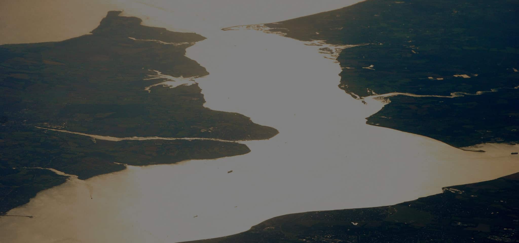 Aerial view of the Island and Hampshire