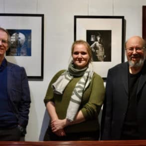 Left Antony Penrose, Middle Ami Bouhassane, Right Dr Brian Hinton Executive Chair of Dimbola