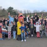 Pupils from Arreton Primary taking part in Mufti for Arlo