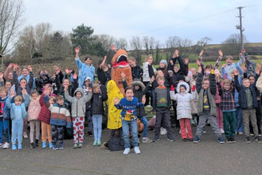 Pupils from Arreton Primary taking part in Mufti for Arlo