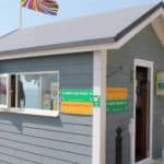 The beach safety hut on Ventnor Beach