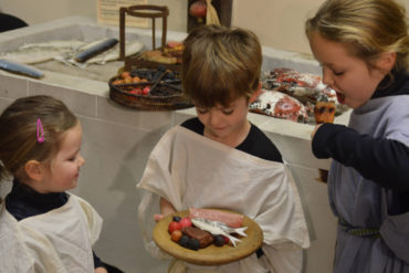 Children Creating a feast at Newport Roman Villa