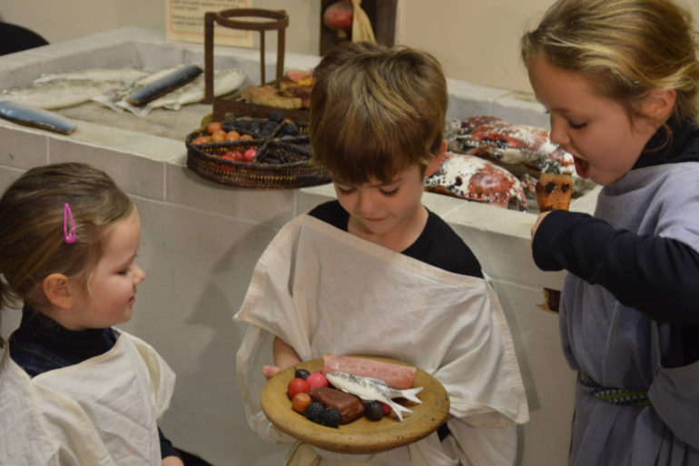 Children Creating a feast at Newport Roman Villa