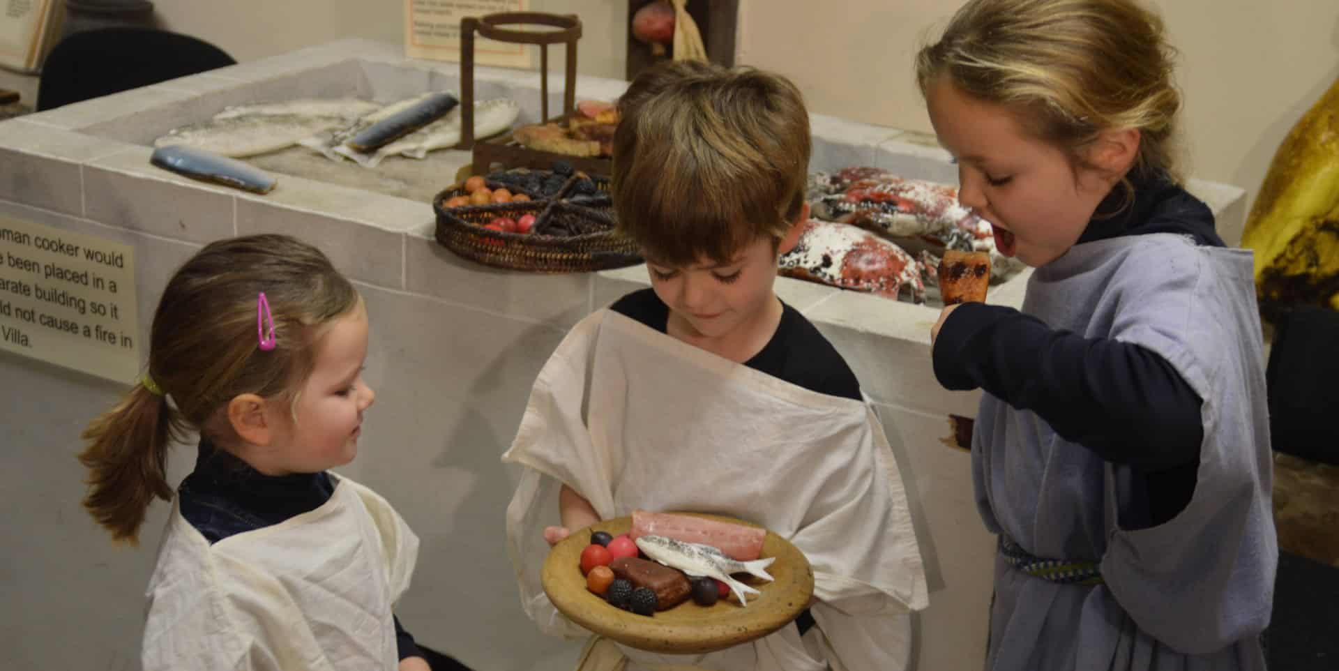 Children Creating a feast at Newport Roman Villa