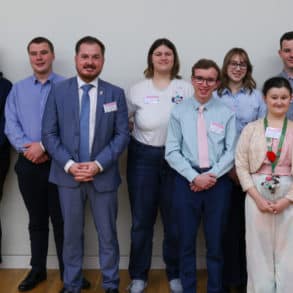 Deputy Crime Commissioner, Terry Norton, with VIPs, YC members and senior police at the Youth Commission's Recommendations Conference