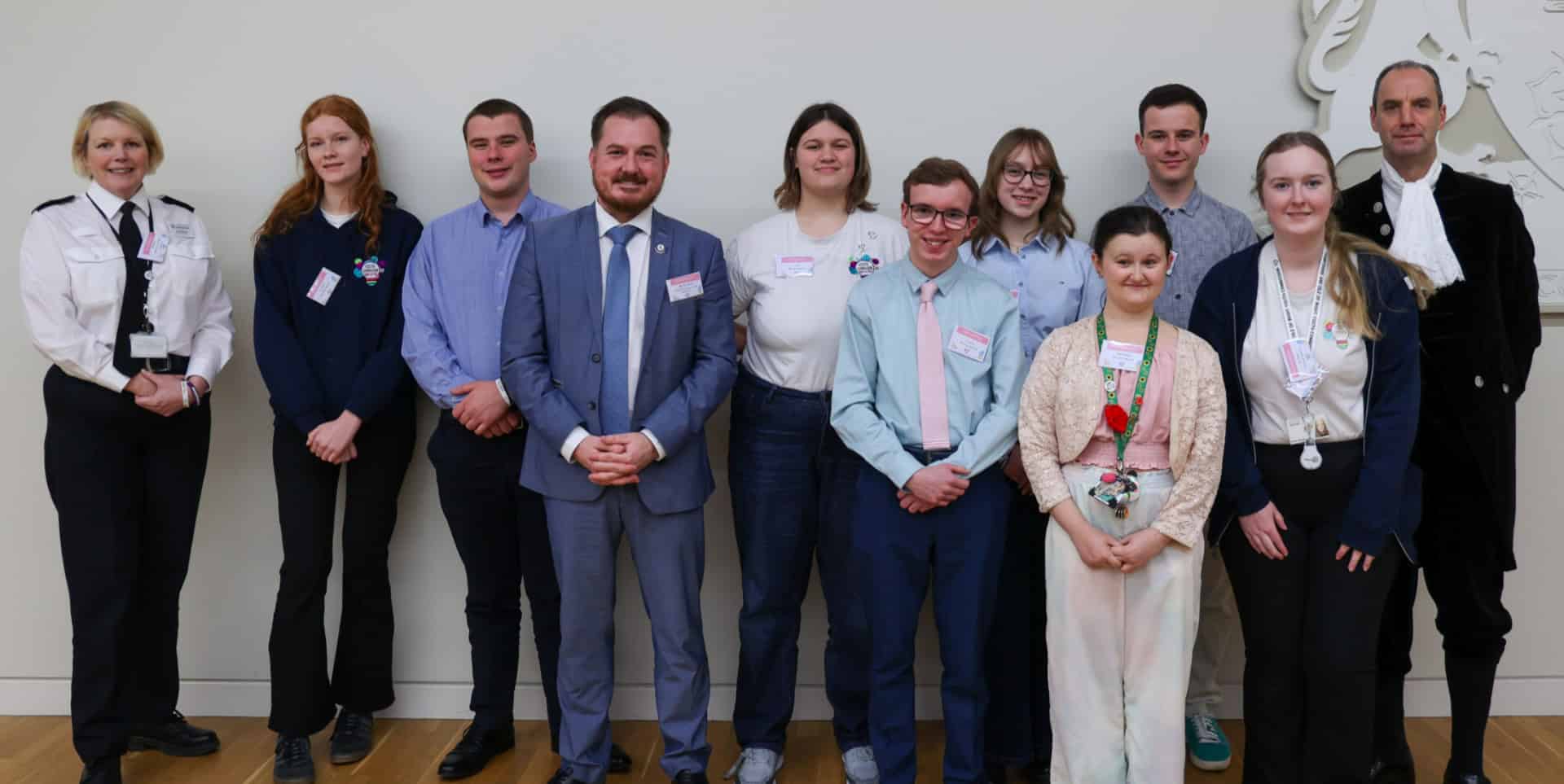 Deputy Crime Commissioner, Terry Norton, with VIPs, YC members and senior police at the Youth Commission's Recommendations Conference