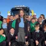 Hunnyhill pupils with Gritter they named Vanilla Ice