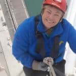 Jan Brookes abseiling down the Spinnaker Tower