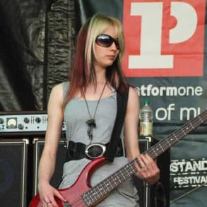 Lauren on Bass at Isle of Wight festival, Platform One stage