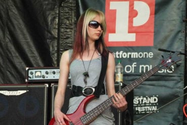 Lauren on Bass at Isle of Wight festival, Platform One stage