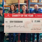 Customer Services Manager Sandra Whatley, IOW Foodbank Operations Director Lisa Matthews, Marketing Manager Emma Harris, CEO Fran Collins, Head of Marketing Oli Whitehurst, IOW Foodbank Manager Kay Lewis