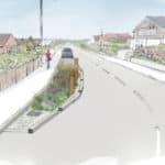 artist's impression of the Gurnard SUDS system in Woodvale Road