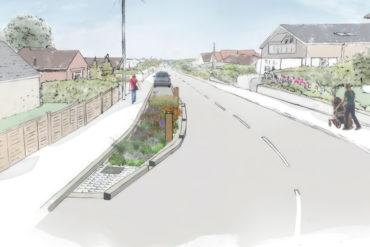 artist's impression of the Gurnard SUDS system in Woodvale Road