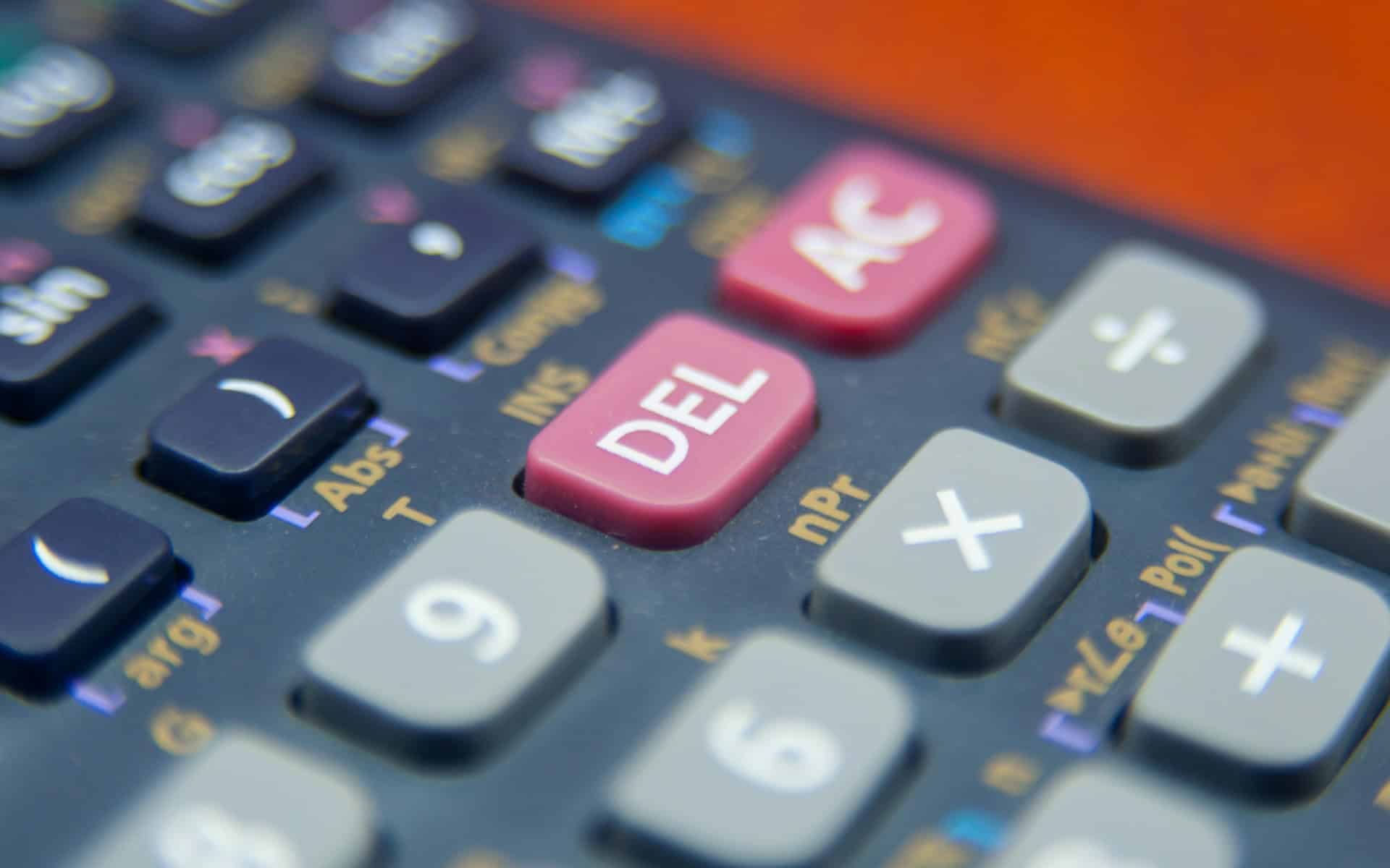 close up of calculator