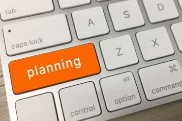 Computer keyboard with shift key replaced by the words 'planning'