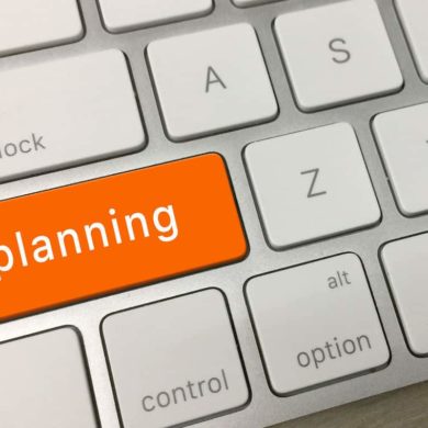 Computer keyboard with shift key replaced by the words 'planning'