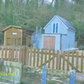 proposed boat store (left of the blue shed)