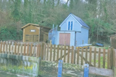 proposed boat store (left of the blue shed)