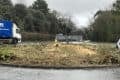 The roundabout after planting destroyed