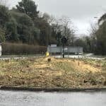 The roundabout after planting destroyed