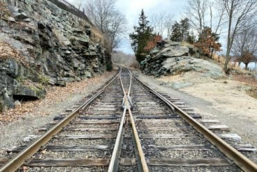 two train lines merging into one