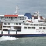 unlabelled wightlink ferry in Portsmouth